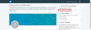 personalizar a URL no LinkedIn